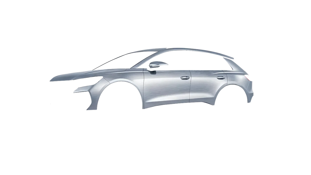 Audi Q4 e-tron 2021 wrapped in Brushed Aluminum (Avery Dennison SW900-812-X), front three-quarter view