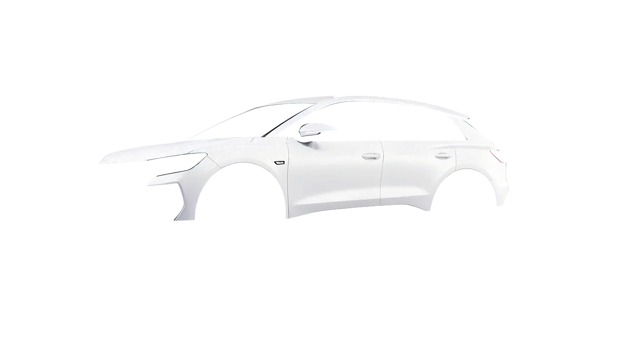 Audi Q4 e-tron 2021 wrapped in Carbon Fiber White (Avery Dennison SW900-115-X), front three-quarter view