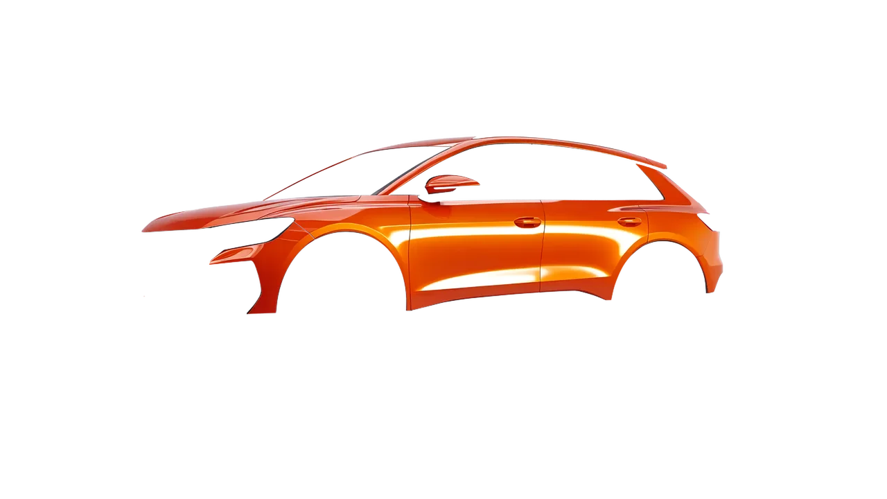 Audi Q4 e-tron 2021 wrapped in Fiery Orange (3M G364), front three-quarter view