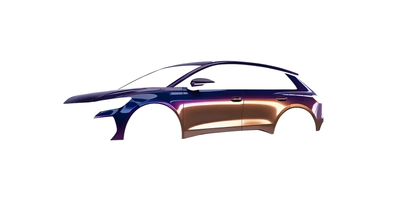 Audi Q4 e-tron 2021 wrapped in Gloss Flip Deep Space (3M GP278), front three-quarter view