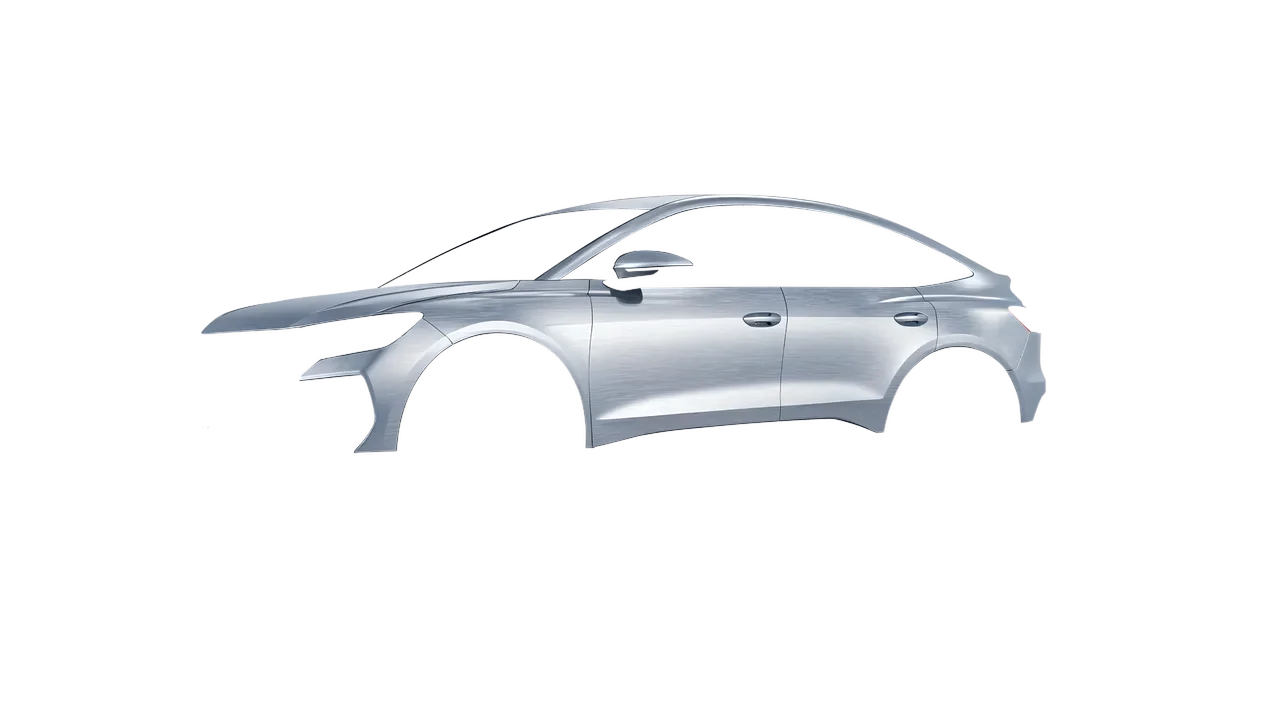 Audi Q4 Sportback e-tron 2021 wrapped in Brushed Aluminum (Avery Dennison SW900-812-X), front three-quarter view
