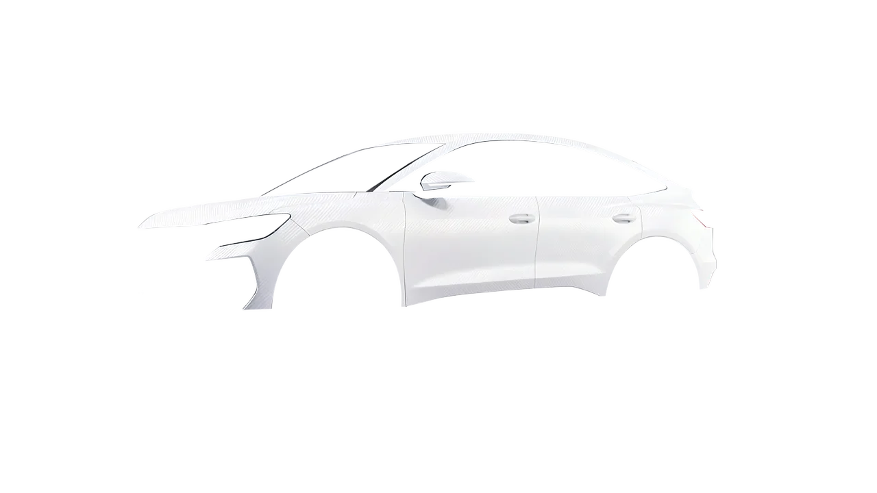 Audi Q4 Sportback e-tron 2021 wrapped in Carbon Fiber White (Avery Dennison SW900-115-X), front three-quarter view