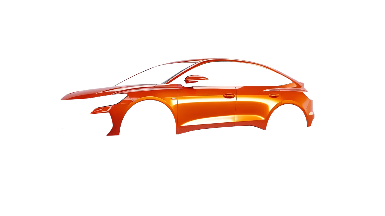 Audi Q4 Sportback e-tron 2021 wrapped in Fiery Orange (3M G364), front three-quarter view