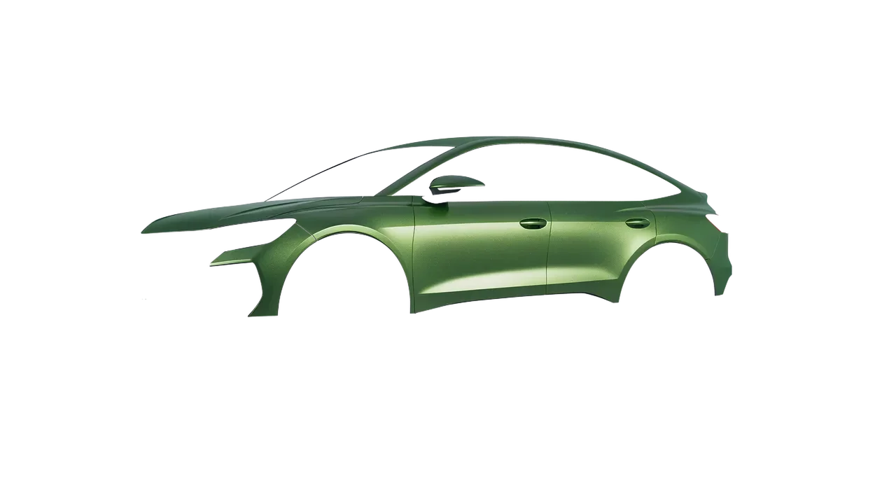 Audi Q4 Sportback e-tron 2021 wrapped in Apple Green (Avery Dennison SW900-745-M), front three-quarter view