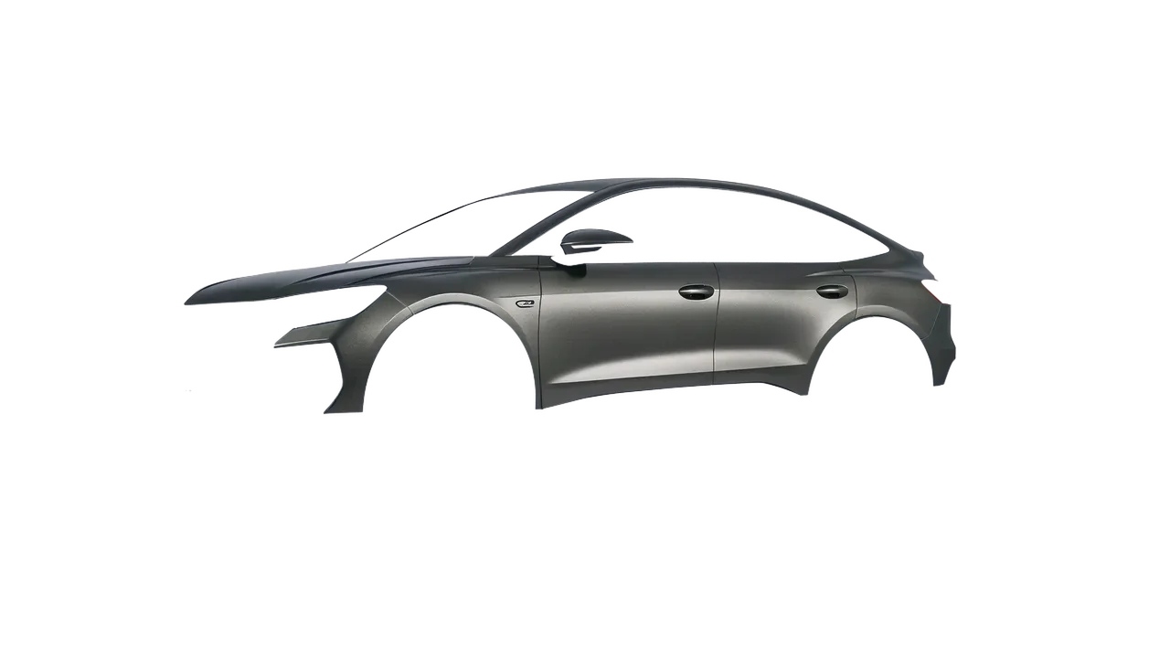 Audi Q4 Sportback e-tron 2021 wrapped in Black Rock Grey (Avery Dennison SW900-823-M), front three-quarter view