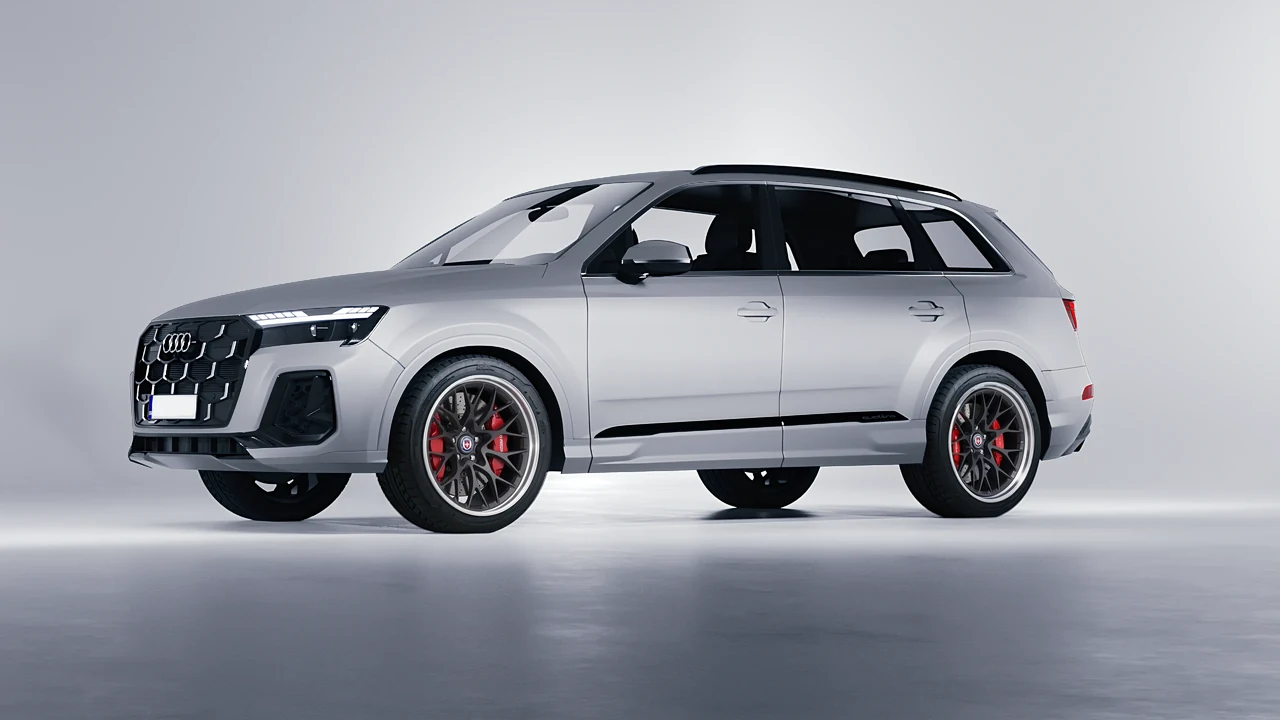 Audi Q7 2024 on HRE Performance Wheels 520 forged wheels, front three-quarter view