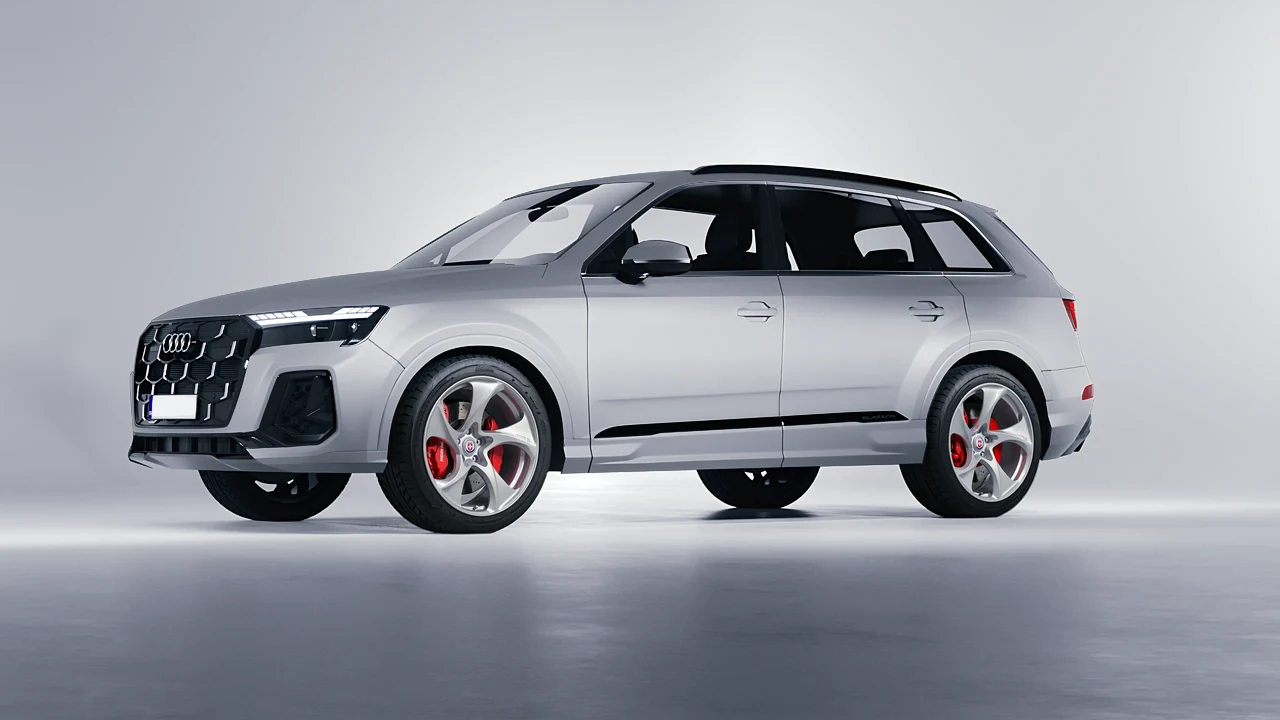 Audi Q7 2024 on HRE Performance Wheels 522M forged wheels, front three-quarter view