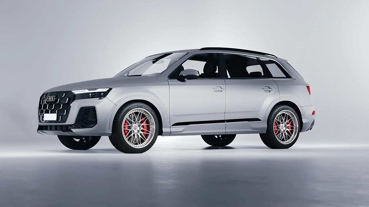 Audi Q7 2024 on HRE Performance Wheels 540C forged wheels, front three-quarter view