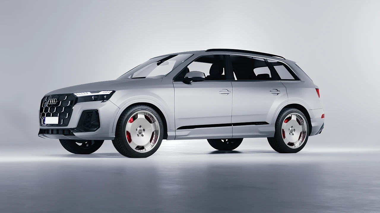 Audi Q7 2024 on HRE Performance Wheels 544C forged wheels, front three-quarter view