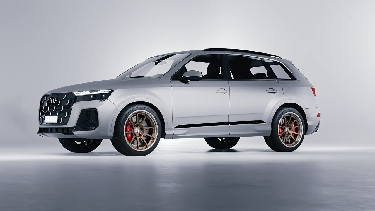 Audi Q7 2024 on HRE Performance Wheels C103 forged wheels, front three-quarter view