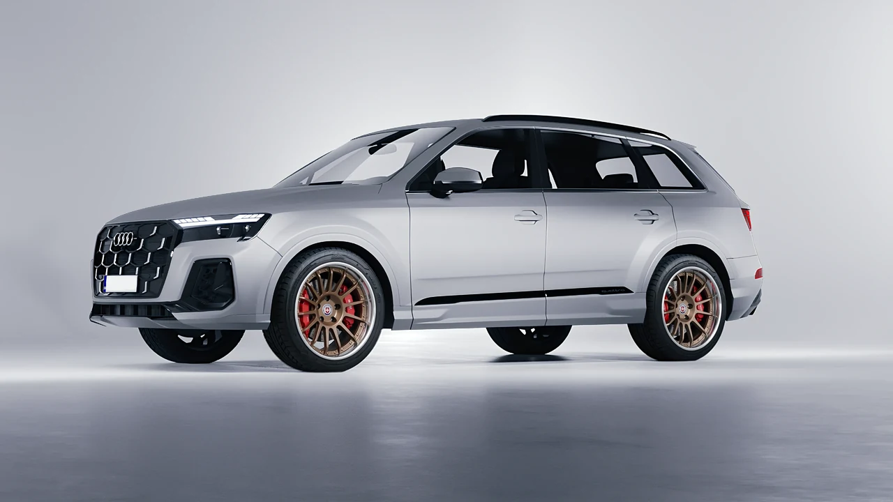 Audi Q7 2024 on HRE Performance Wheels C109 forged wheels, front three-quarter view