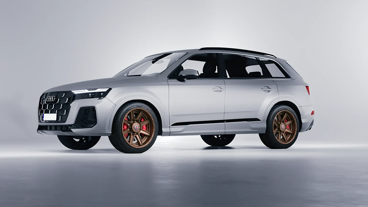 Audi Q7 2024 on HRE Performance Wheels HD188 forged wheels, front three-quarter view