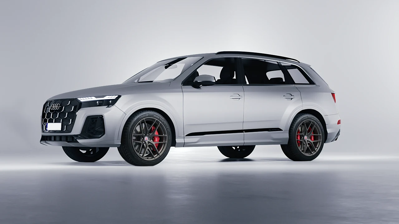 Audi Q7 2024 on HRE Performance Wheels P161 forged wheels, front three-quarter view