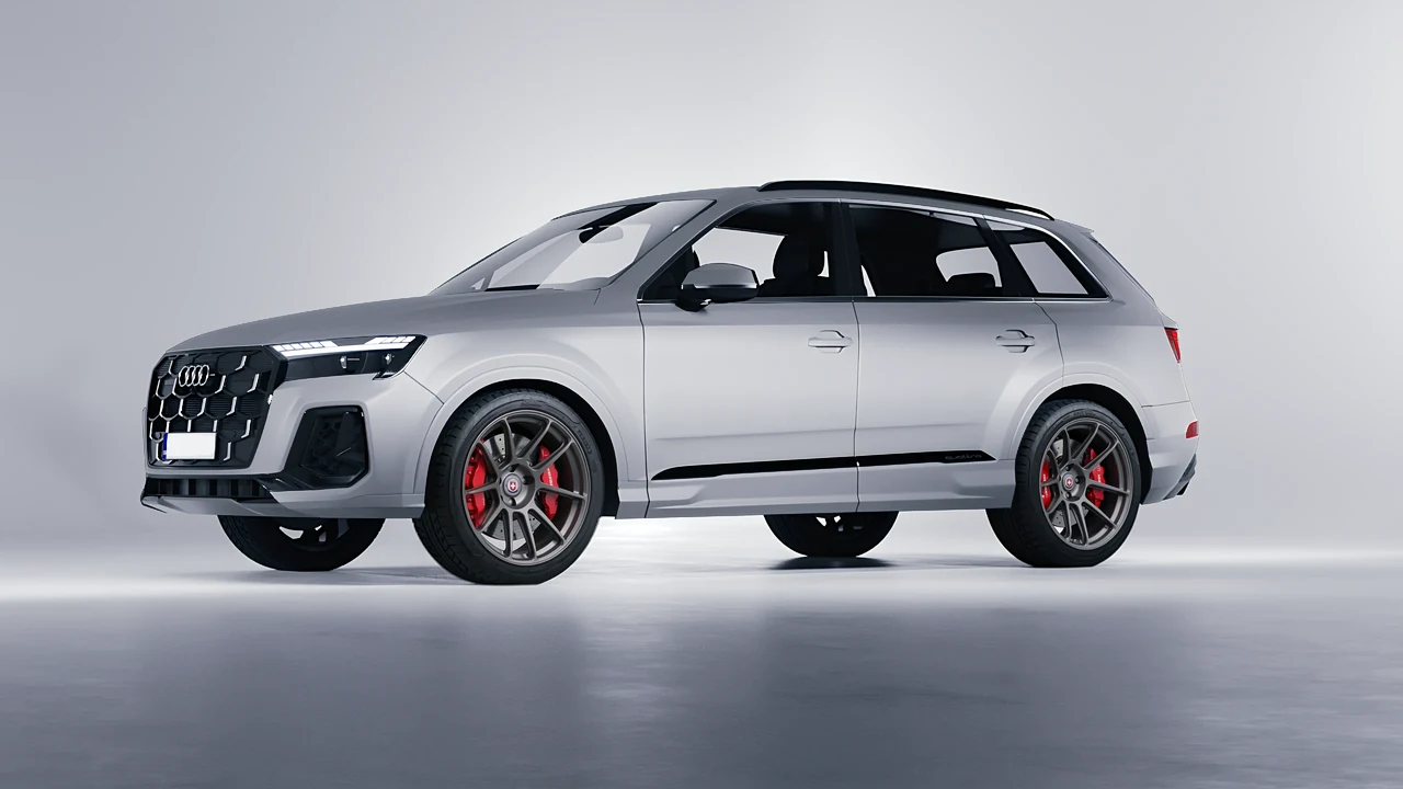 Audi Q7 2024 on HRE Performance Wheels RC104 forged wheels, front three-quarter view