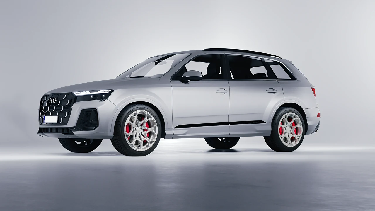 Audi Q7 2024 on RDB LA Revolver forged wheels, front three-quarter view