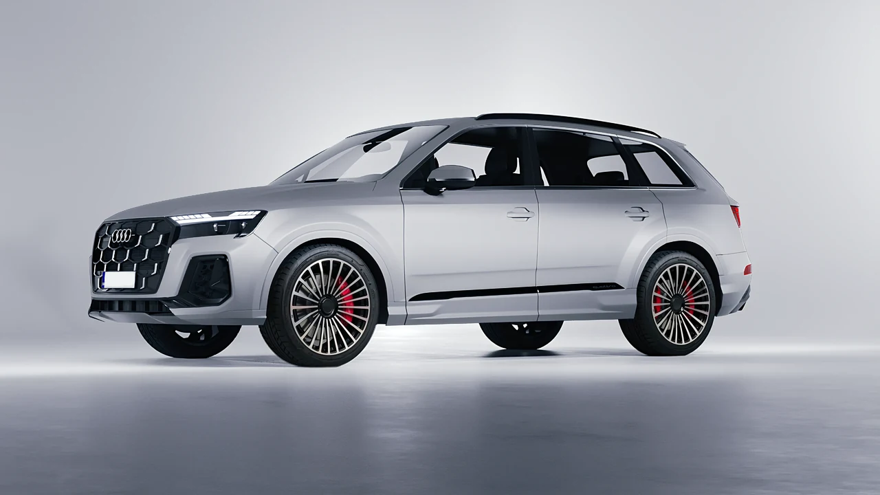Audi Q7 2024 on RDB LA Twenty Three forged wheels, front three-quarter view