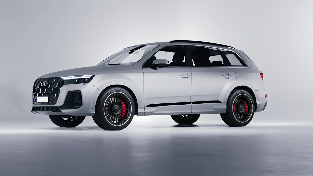 Audi Q7 2024 on RDB LA Twenty Two forged wheels, front three-quarter view