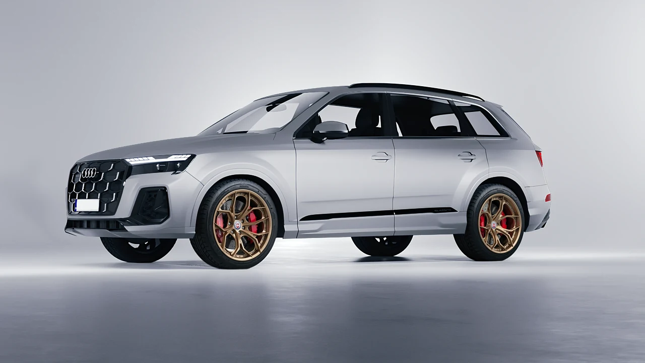Audi Q7 2024 on HRE Performance Wheels S111SC forged wheels, front three-quarter view