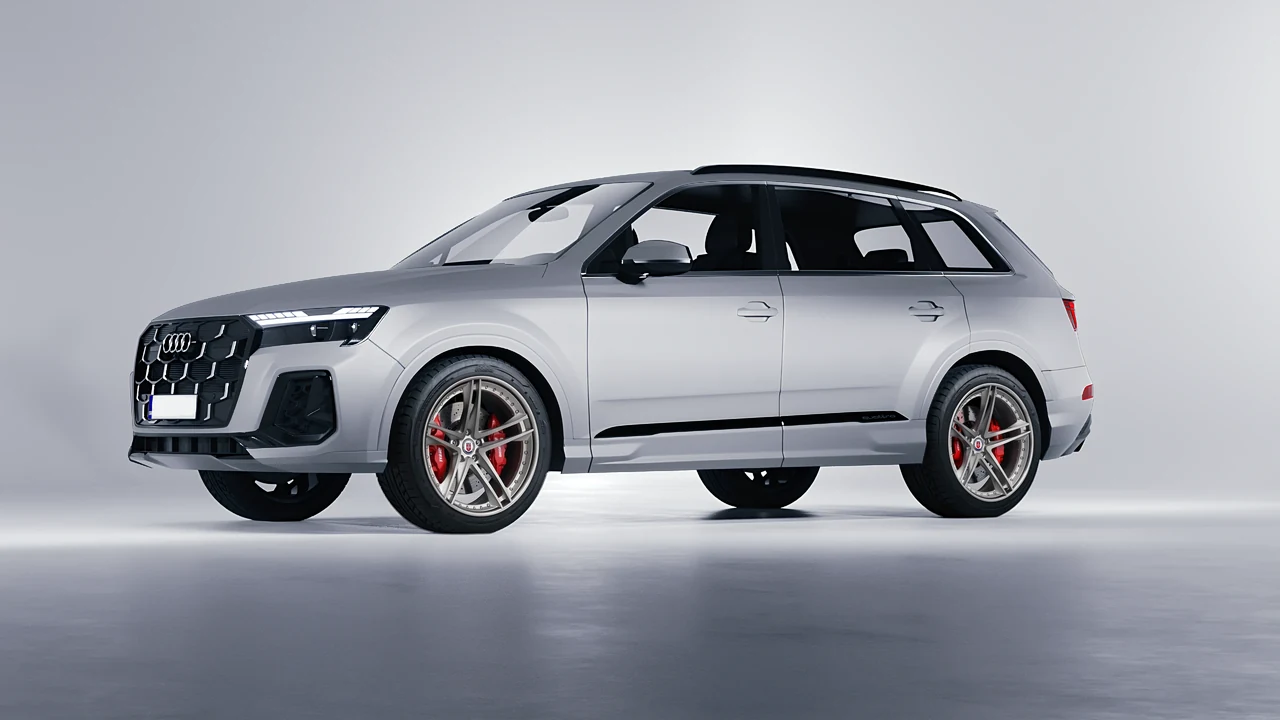 Audi Q7 2024 on HRE Performance Wheels S207 forged wheels, front three-quarter view