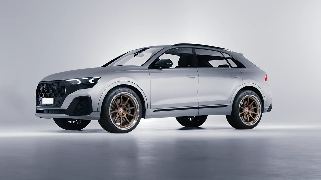 Audi Q8 2024 on HRE Performance Wheels C103 forged wheels, front three-quarter view