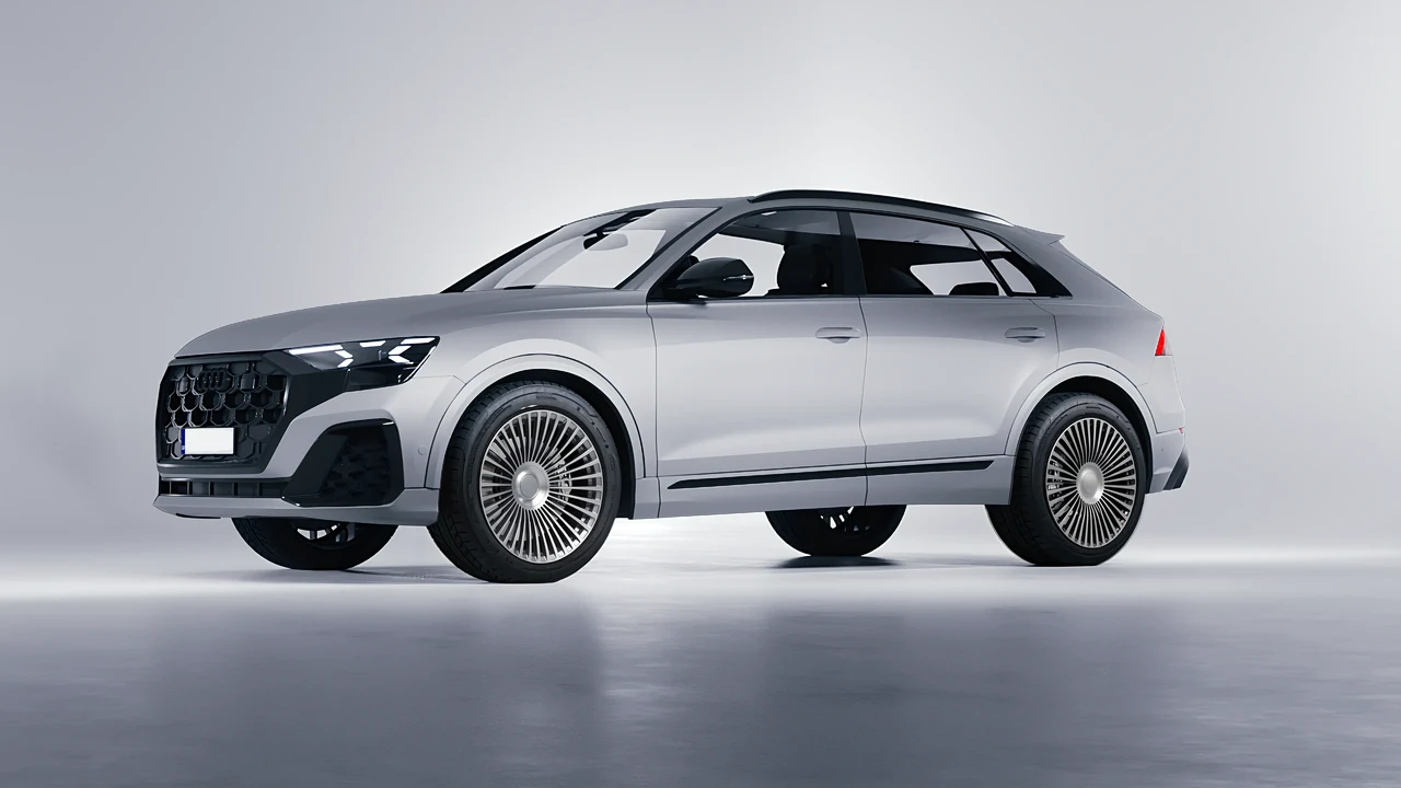 Audi Q8 2024 on RDB LA 50 forged wheels, front three-quarter view