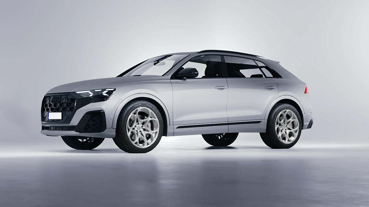 Audi Q8 2024 on RDB LA Revolver forged wheels, front three-quarter view