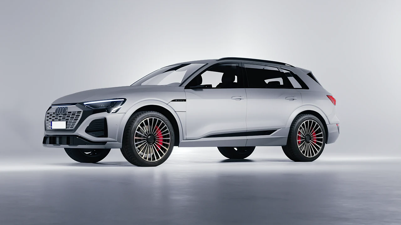 Audi Q8 e-tron 2024 on RDB LA Twenty Three forged wheels, front three-quarter view