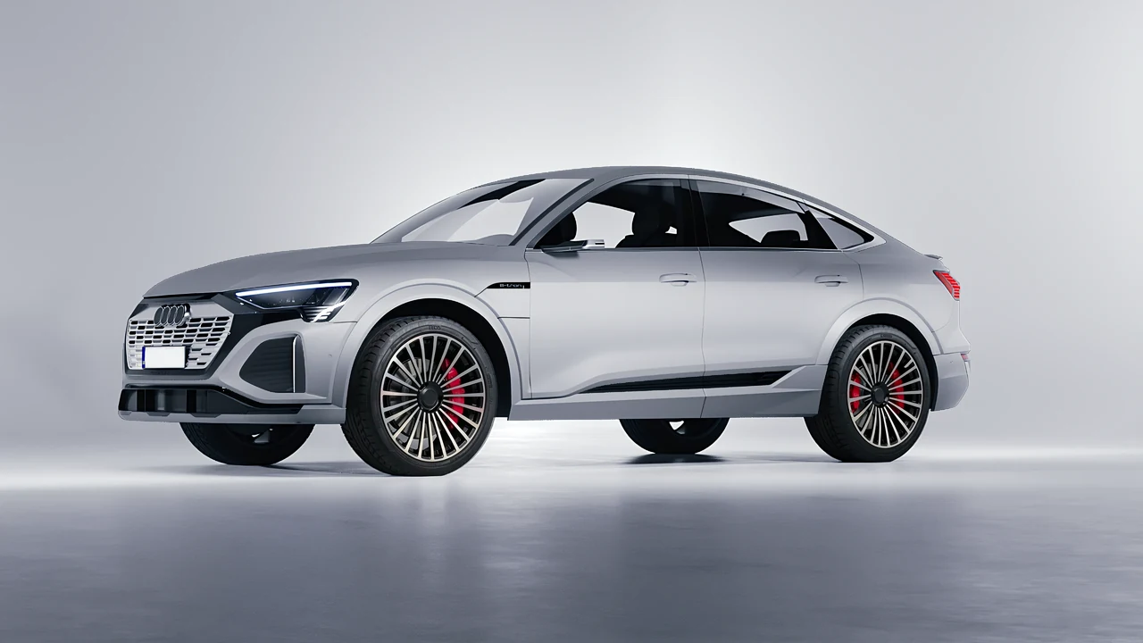Audi Q8 Sportback e-tron 2024 on RDB LA Twenty Three forged wheels, front three-quarter view