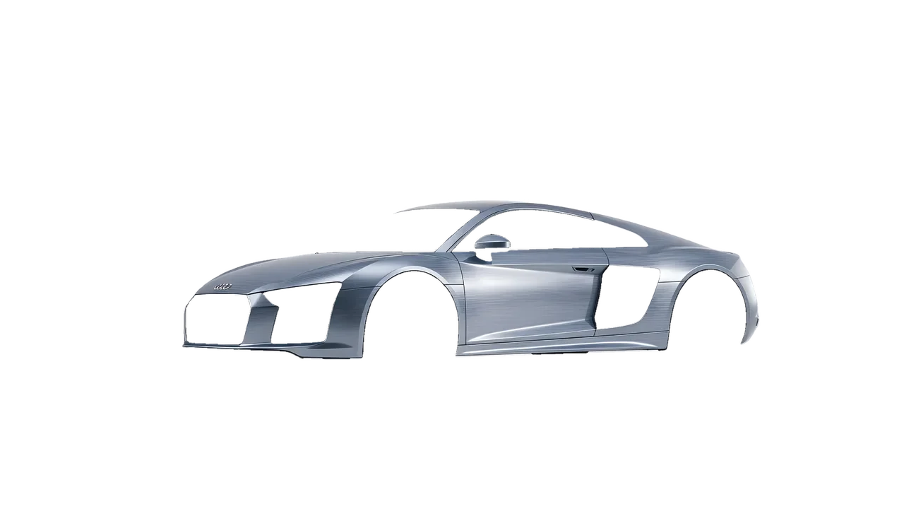 Audi R8 2017 wrapped in Brushed Aluminum (Avery Dennison SW900-812-X), front three-quarter view
