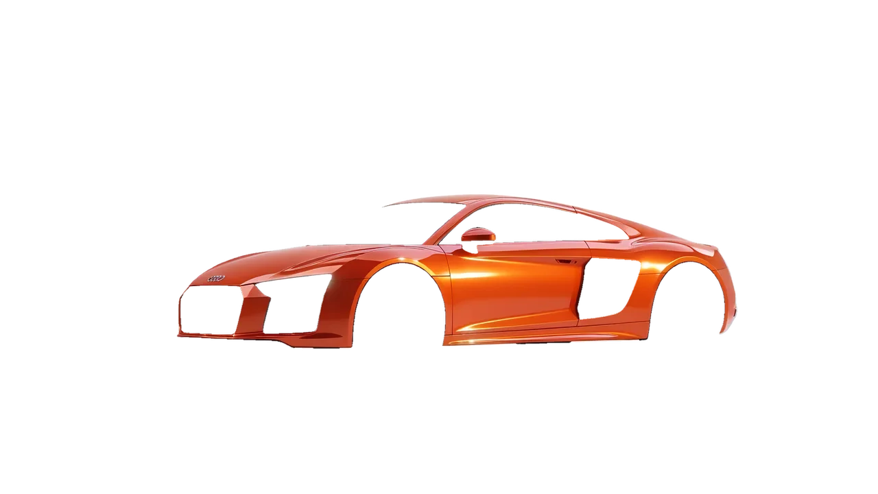 Audi R8 2017 wrapped in Fiery Orange (3M G364), front three-quarter view