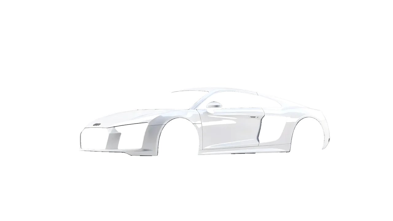 Audi R8 2017 wrapped in Gloss White (3M G10), front three-quarter view