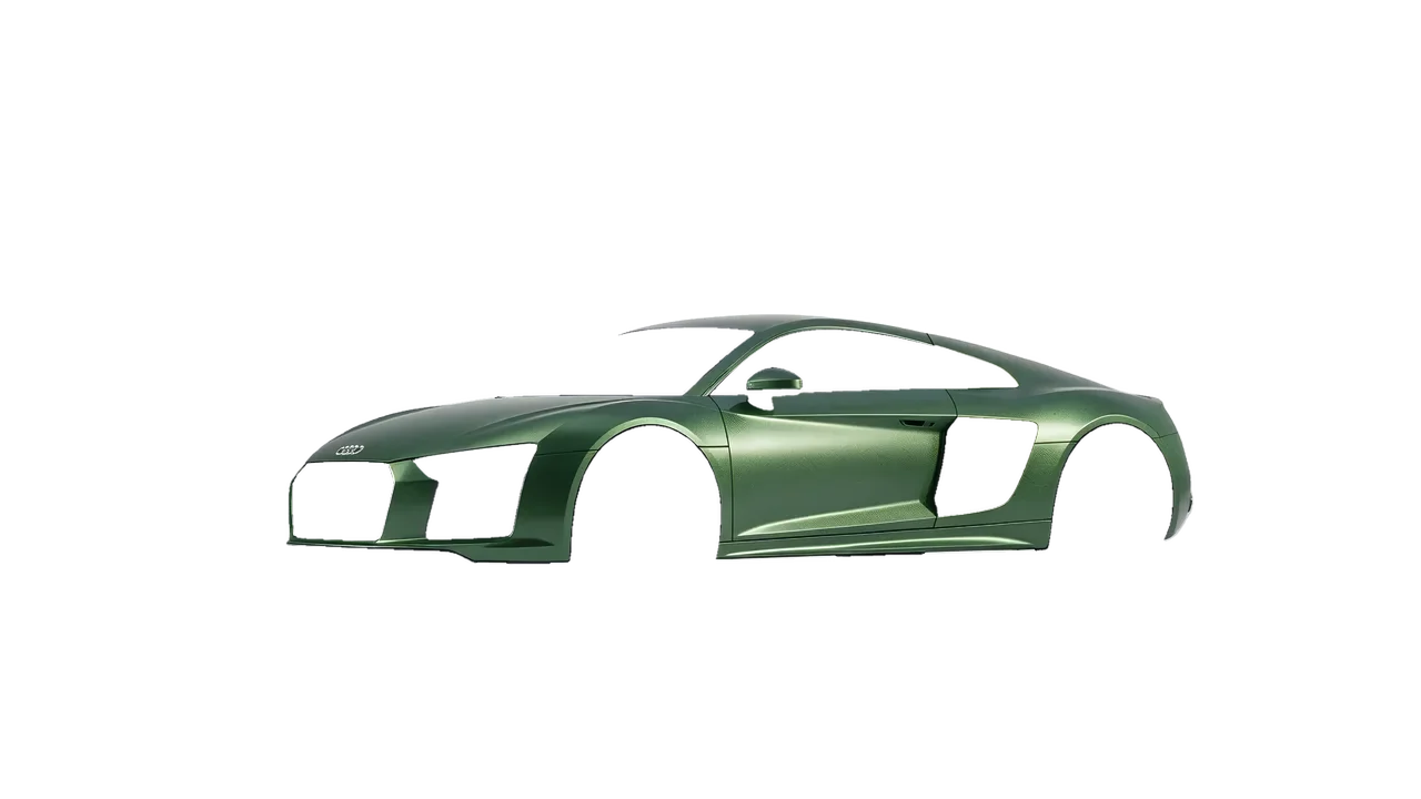 Audi R8 2017 wrapped in Apple Green (Avery Dennison SW900-745-M), front three-quarter view