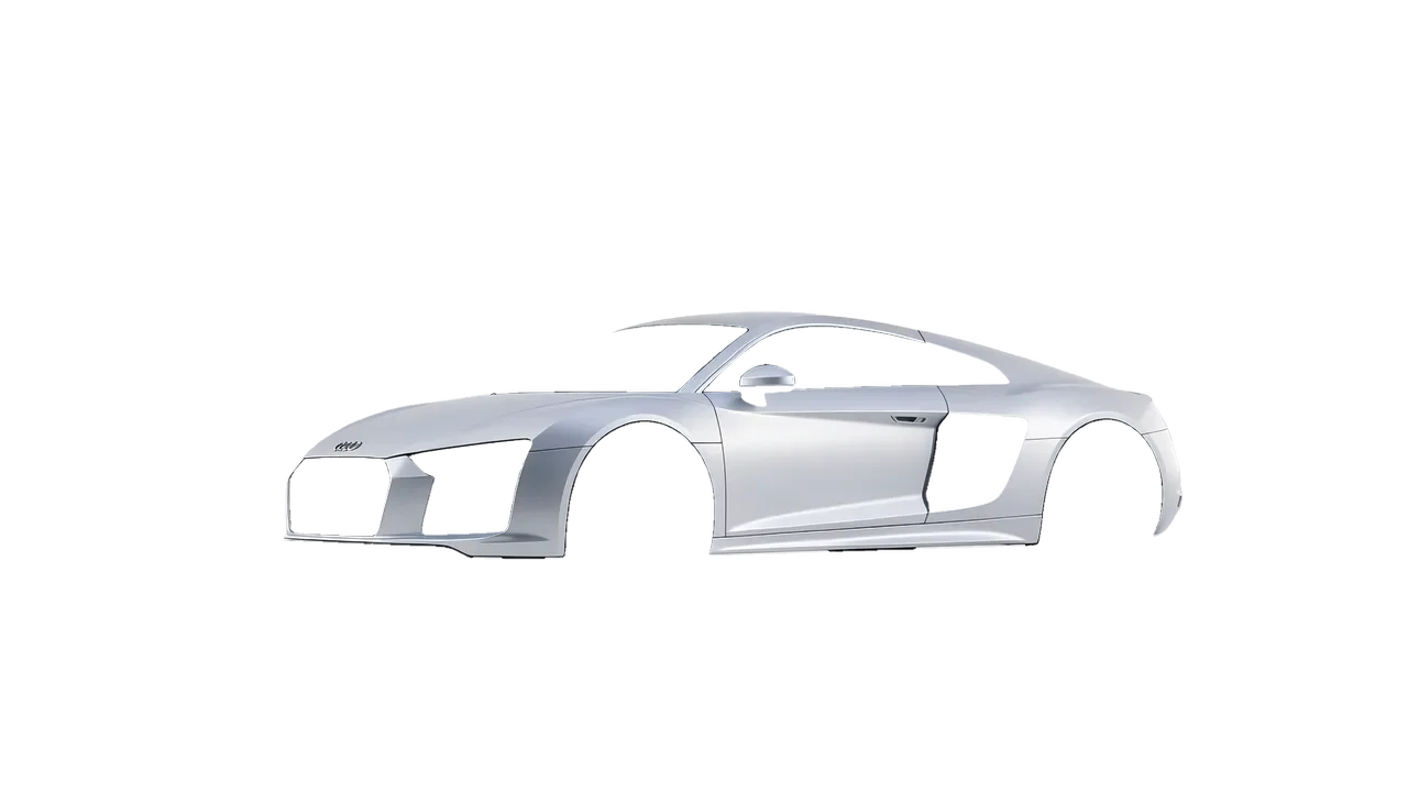 Audi R8 2017 wrapped in Matte Silver (3M M21), front three-quarter view