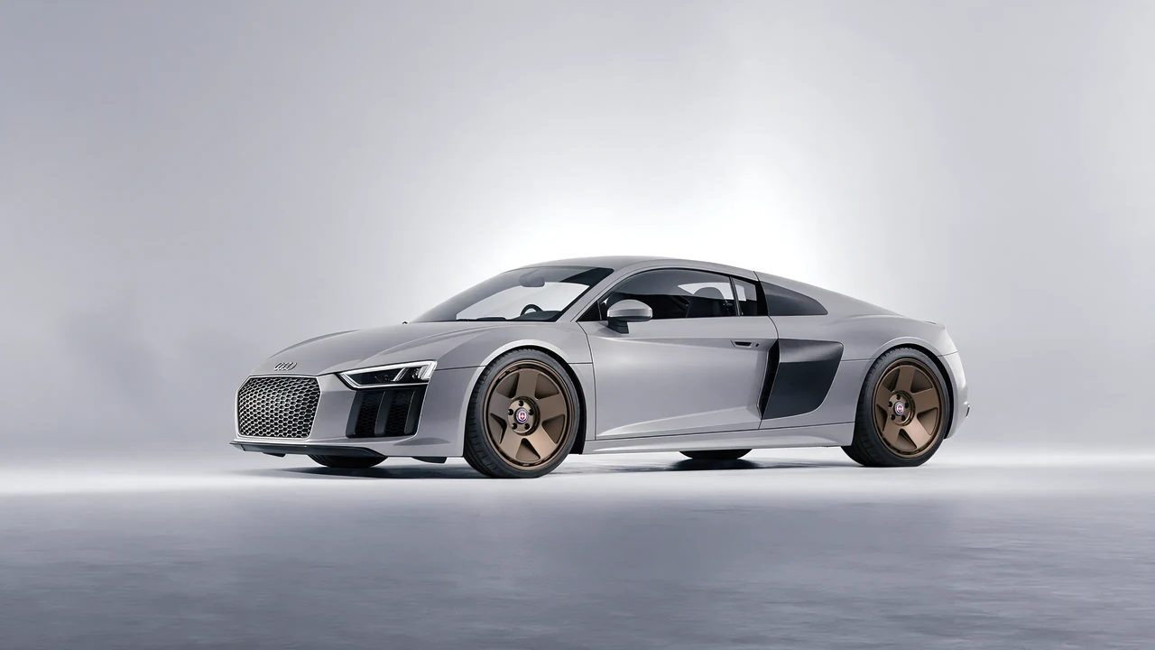 Audi R8 2017 on HRE Performance Wheels 555-GTM forged wheels, front three-quarter view