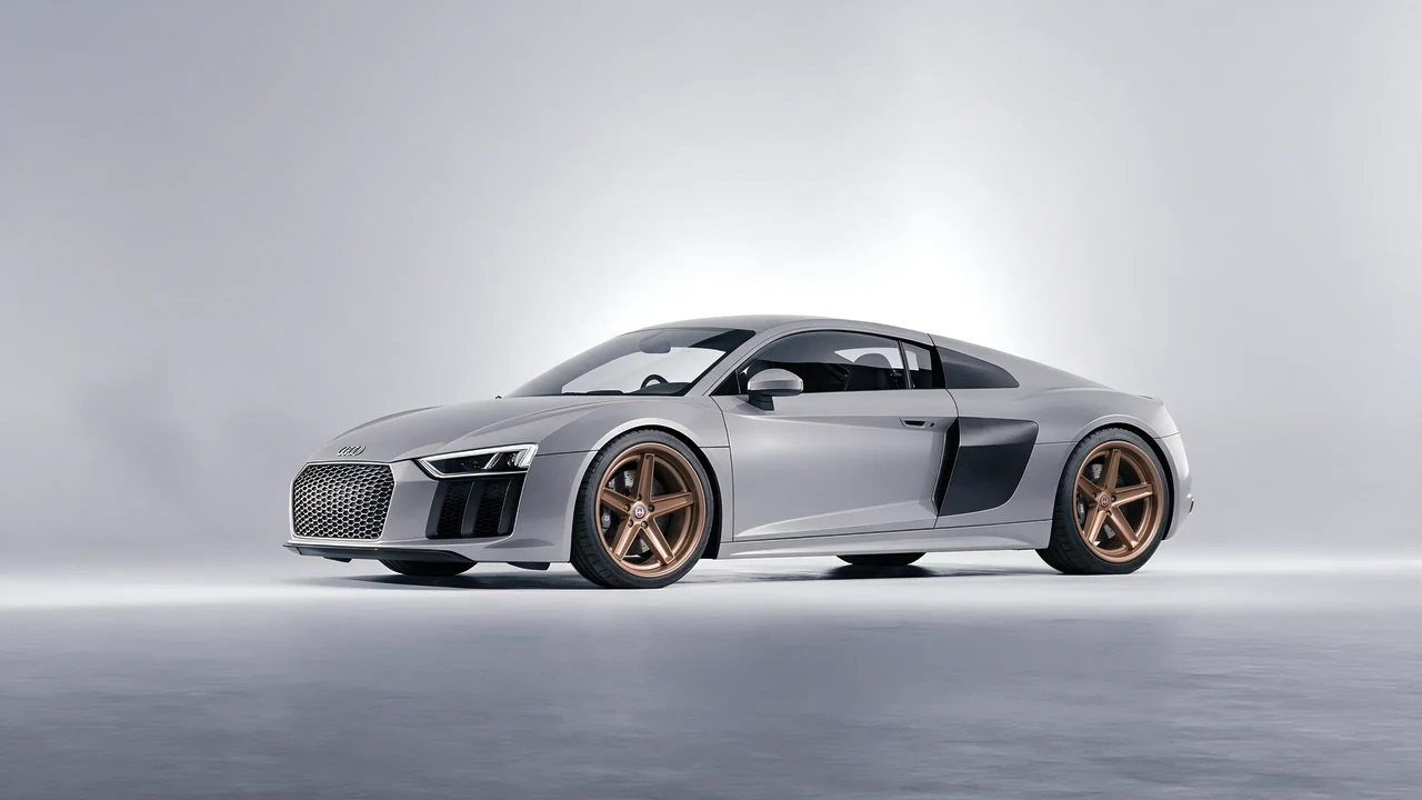 Audi R8 2017 on HRE Performance Wheels Tusk forged wheels, front three-quarter view