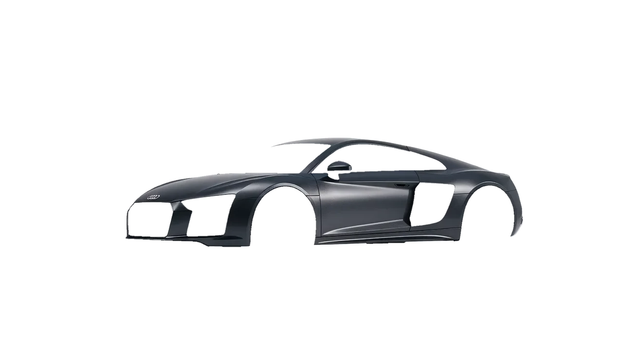 Audi R8 2017 wrapped in Black Rock Grey (Avery Dennison SW900-823-M), front three-quarter view