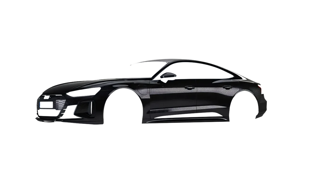 Audi RS e-tron GT 2022 wrapped in Mystery Black (Avery Dennison SW900-184-M), front three-quarter view