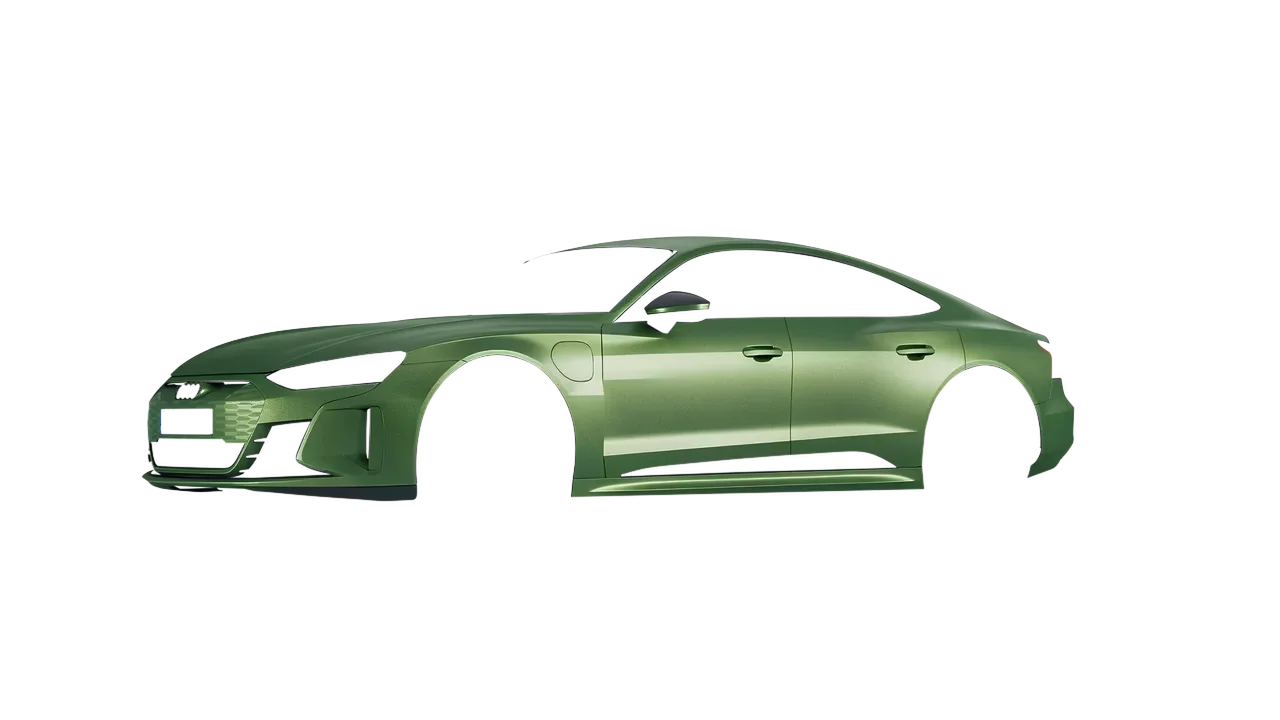 Audi RS e-tron GT 2022 wrapped in Apple Green (Avery Dennison SW900-745-M), front three-quarter view
