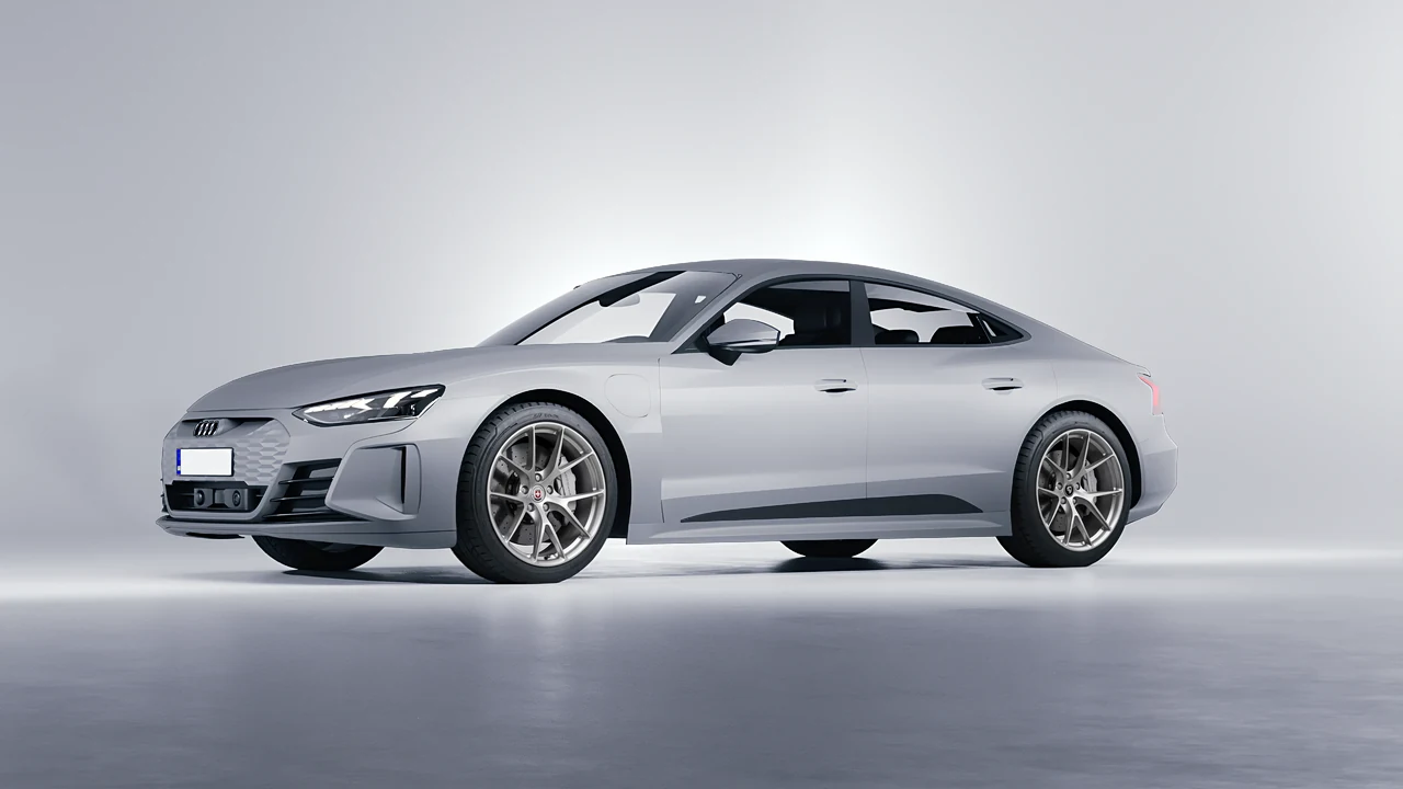 Audi RS e-tron GT 2022 on HRE Performance Wheels P101 forged wheels, front three-quarter view