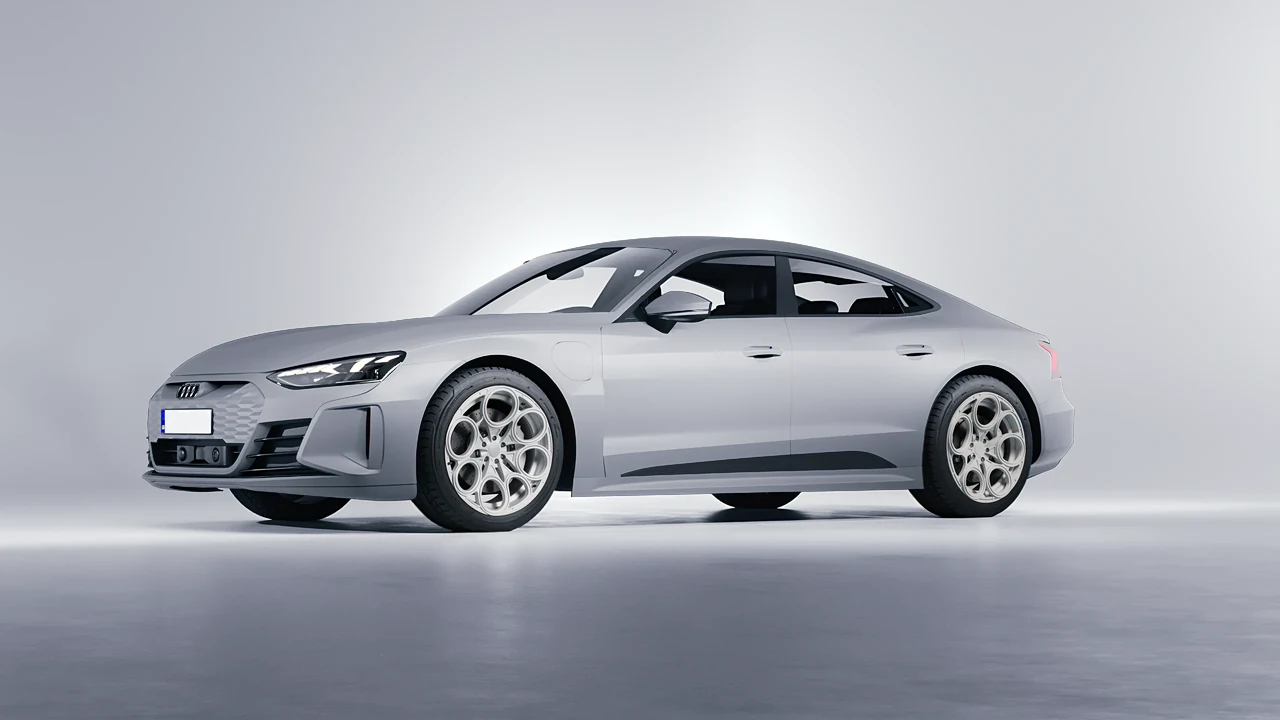 Audi RS e-tron GT 2022 on RDB LA Revolver forged wheels, front three-quarter view