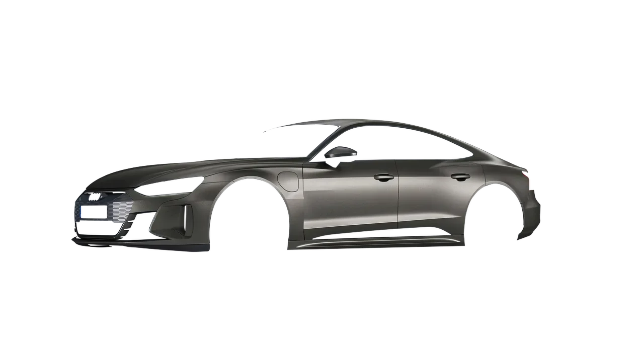 Audi RS e-tron GT 2022 wrapped in Black Rock Grey (Avery Dennison SW900-823-M), front three-quarter view