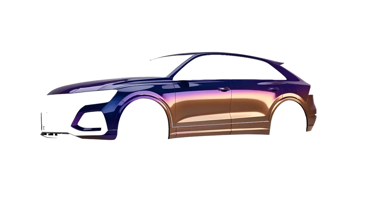 Audi RS Q8 2020 wrapped in Gloss Flip Deep Space (3M GP278), front three-quarter view