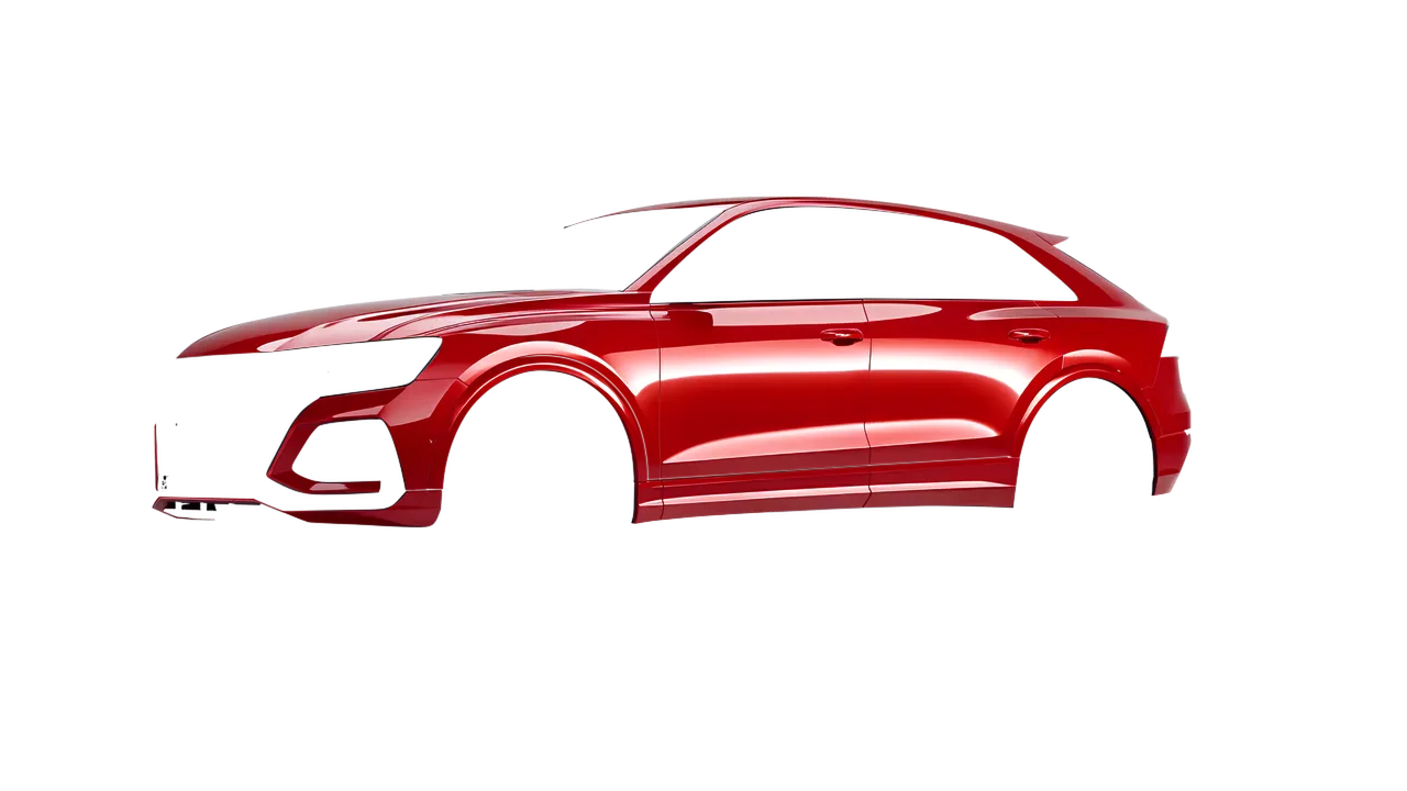 Audi RS Q8 2020 wrapped in Hot Rod Red (3M G13), front three-quarter view