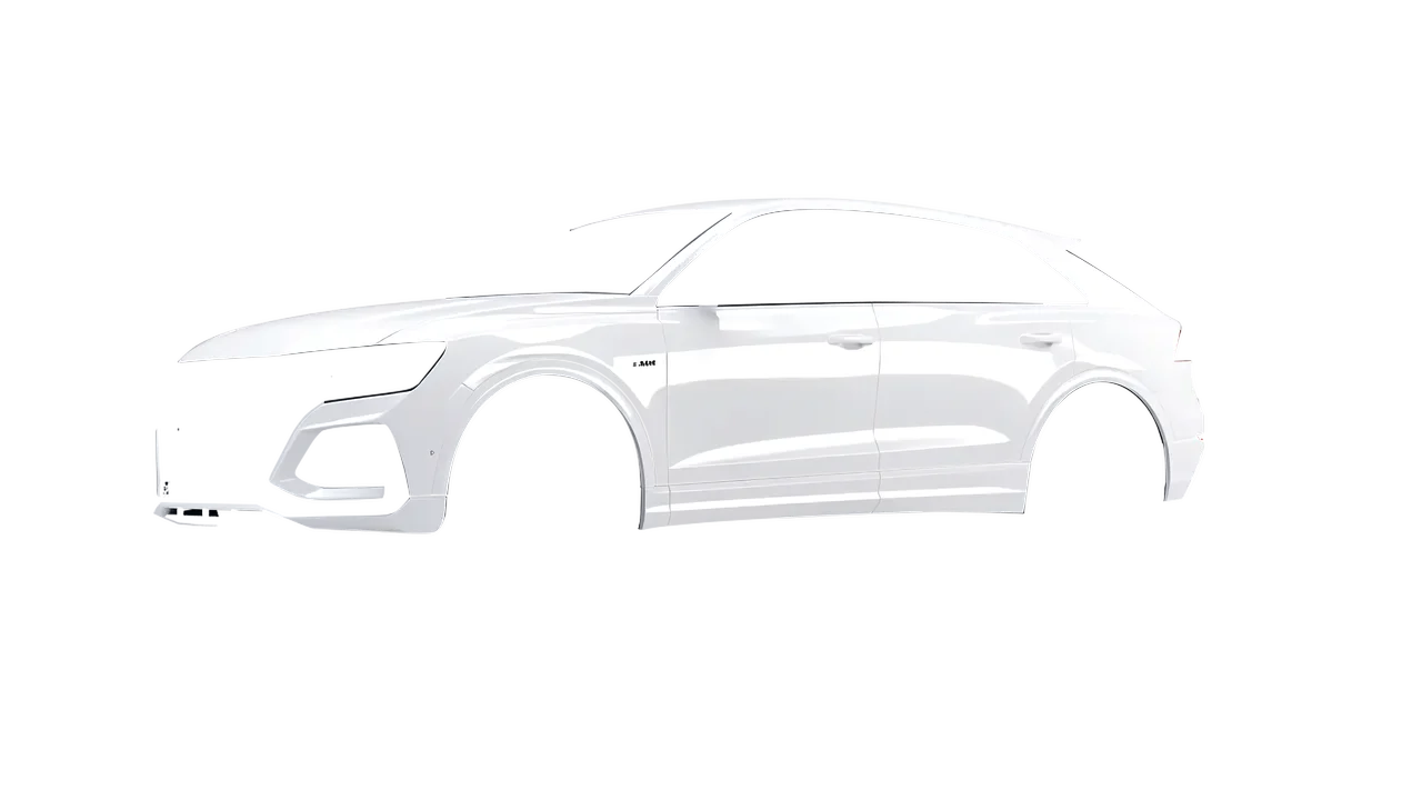 Audi RS Q8 2020 wrapped in Gloss White (3M G10), front three-quarter view
