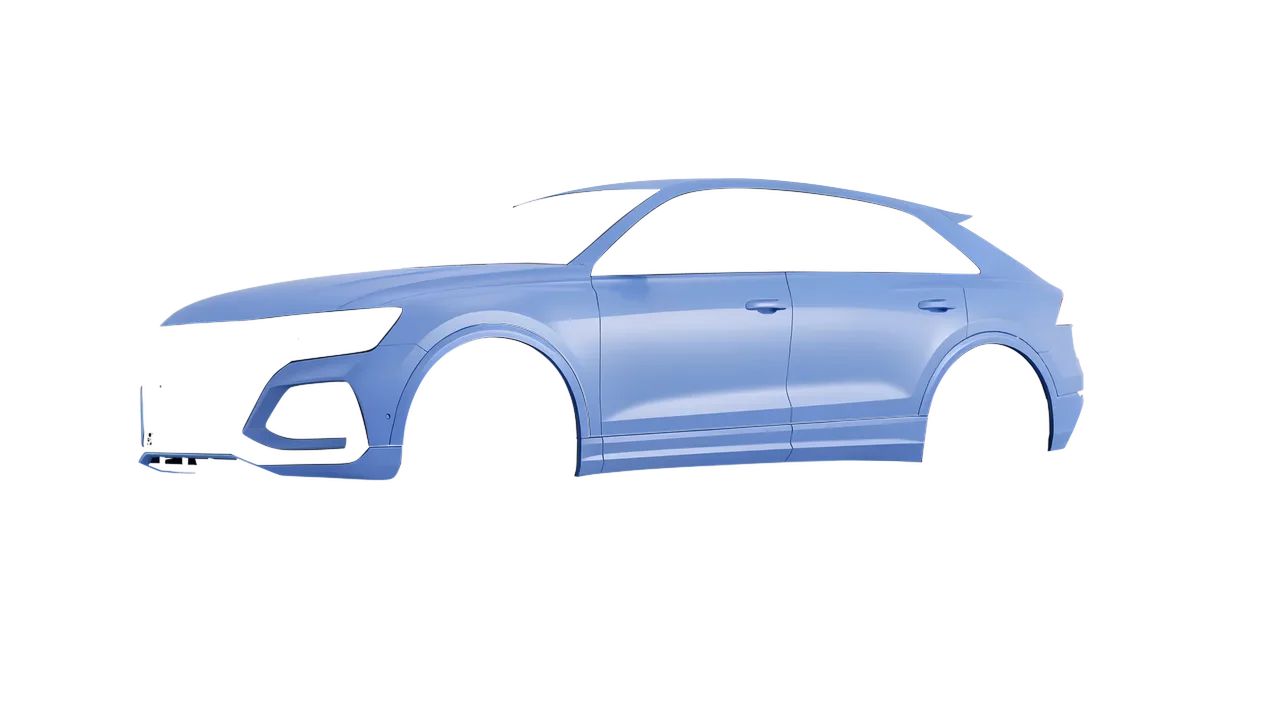 Audi RS Q8 2020 wrapped in Dreamline Blue (Avery Dennison SW900-616-O), front three-quarter view