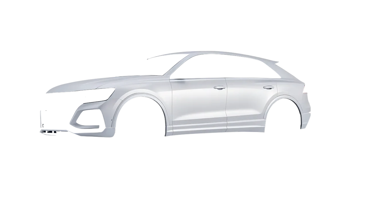 Audi RS Q8 2020 wrapped in Matte Silver (3M M21), front three-quarter view