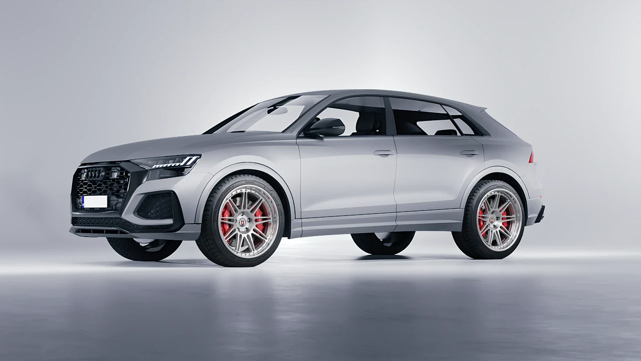 Audi RS Q8 2020 on HRE Performance Wheels 301 forged wheels, front three-quarter view
