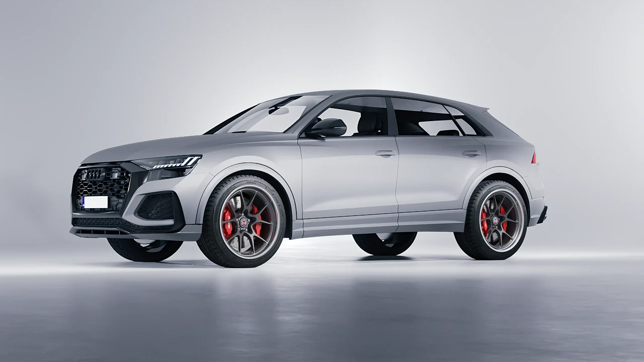 Audi RS Q8 2020 on HRE Performance Wheels 521 forged wheels, front three-quarter view
