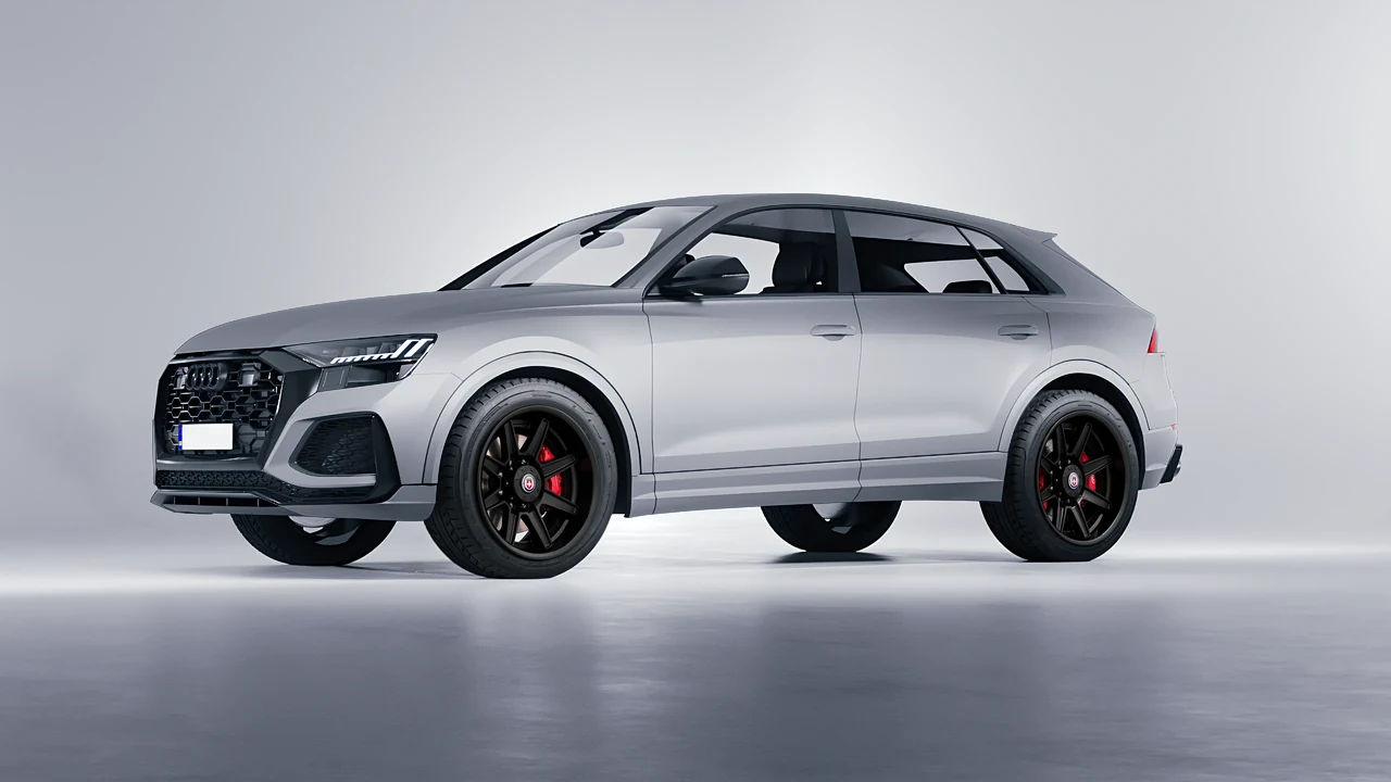 Audi RS Q8 2020 on HRE Performance Wheels HD188H forged wheels, front three-quarter view