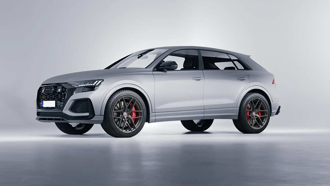 Audi RS Q8 2020 on HRE Performance Wheels P161 forged wheels, front three-quarter view
